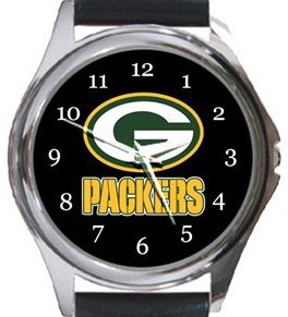Green Bay Packers Round Metal Watch
