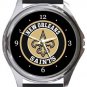 New Orleans Saints Football Round Metal Watch