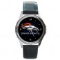 The Denver Broncos Round Metal Watch