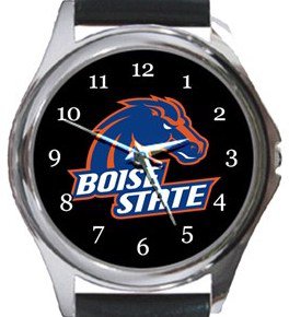 Boise State University Broncos Round Metal Watch