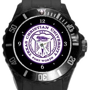 Texas Christian University Plastic Sport Watch In Black