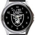 Las Vegas Raiders Round Metal Watch