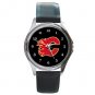 Calgary Flames Round Metal Watch