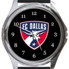 FC Dallas Basketball Round Metal Watch