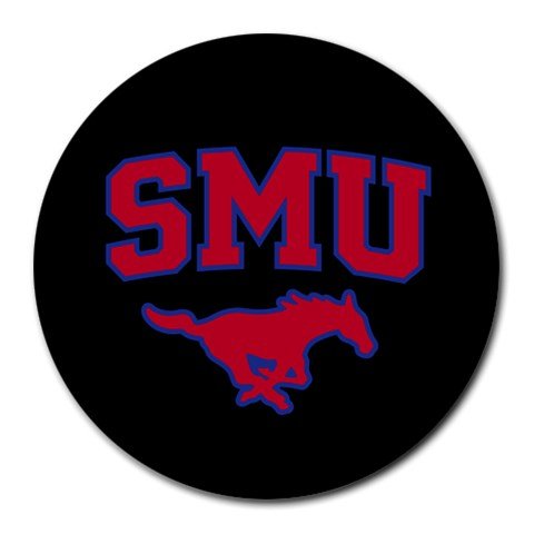 Southern Methodist University SMU Mustangs Heat-Resistant Round Mousepad