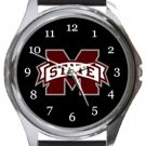 Mississippi State University Bulldogs Round Metal Watch