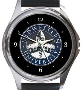 Midwestern University Round Metal Watch