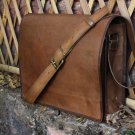 DKH VINTAGE HANDMADE GOAT LEATHER MESSENGER BAGS SATCHEL BUSINESS BAG ADJUSTABLE SHOULDER STRAP