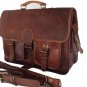 DKH Men's Leather Bag Business Messenger Laptop Shoulder Briefcase Handbag Brown