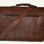 DKH Men's Leather Bag Business Messenger Laptop Shoulder Briefcase Handbag Brown