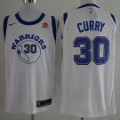 2018 Warriors #30 Stephen Curry Retro White Basketball Jersey