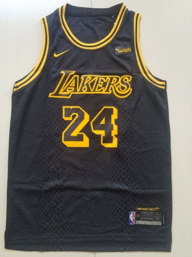 Los Angeles Lakers #24 Kobe Bryant Black City Edition Jersey Free ...