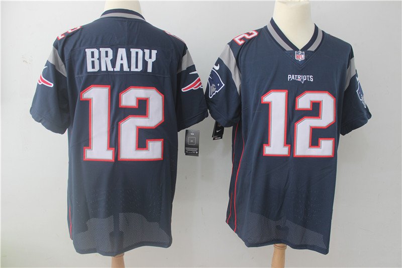 New England Patriots 12 Tom Brady Elite Jersey Navy Blue Free Shipping 0117