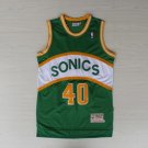 Seattle Supersonics #40 Shawn Kemp Basketball Green Jersey