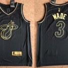 Miami Heat #3 Dwayne Wade Black Gold Jersey Free Shipping
