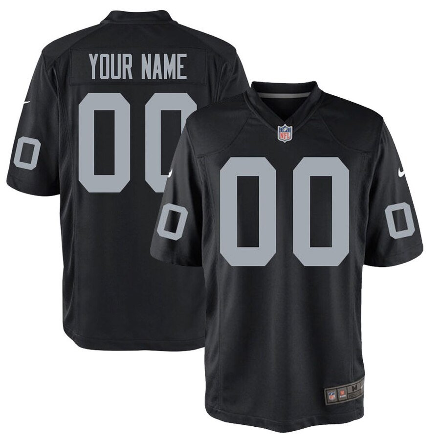 Oakland Raiders Custom Name and Number Game Jersey Black Free Shipping