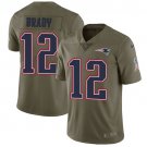 New England Patriots #12 Tom Brady Olive Stitched Salute To Service Jersey Free Shipping