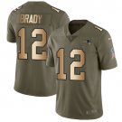 New England Patriots #12 Tom Brady Olive Gold Stitched Jersey Free Shipping