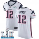 New England Patriots #12 Tom Brady White Super Bowl LII Jersey Free Shipping