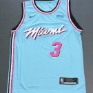 2020 Dwyane Wade #3 Miami Heat Basketball NBA Jersey Stitched Blue City Edition