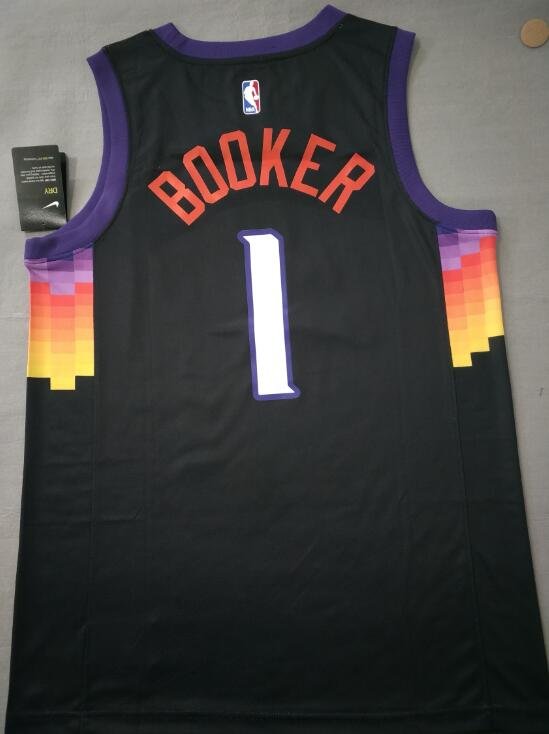 Phoenix Suns Devin Booker #1 City Edition Swingman Jersey Black Free Shipping