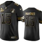 Men's Kansas City Chiefs #15 Patrick Mahomes Black Super Bowl LIV Golden NFL Jersey