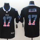 Buffalo Bills #17 Josh Allen Black USA Flag Fashion Elite NFL Jersey Free Shipping