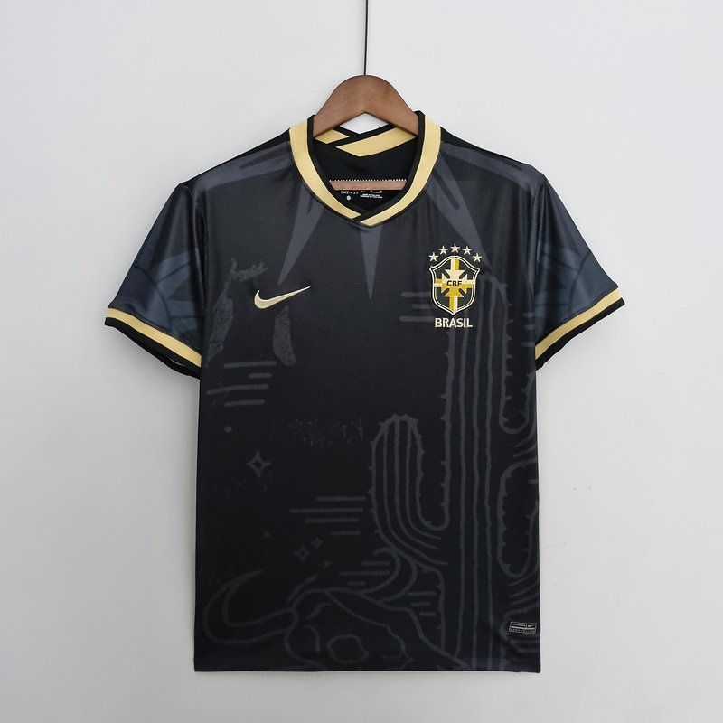 Brazil 2022 2023 Black Football Soccer Jersey Shirt Free Shipping