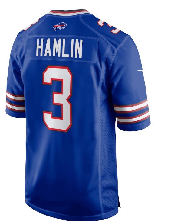 Men's Damar Hamlin Buffalo Bills #3 NFL Jersey - Blue S - 3XL