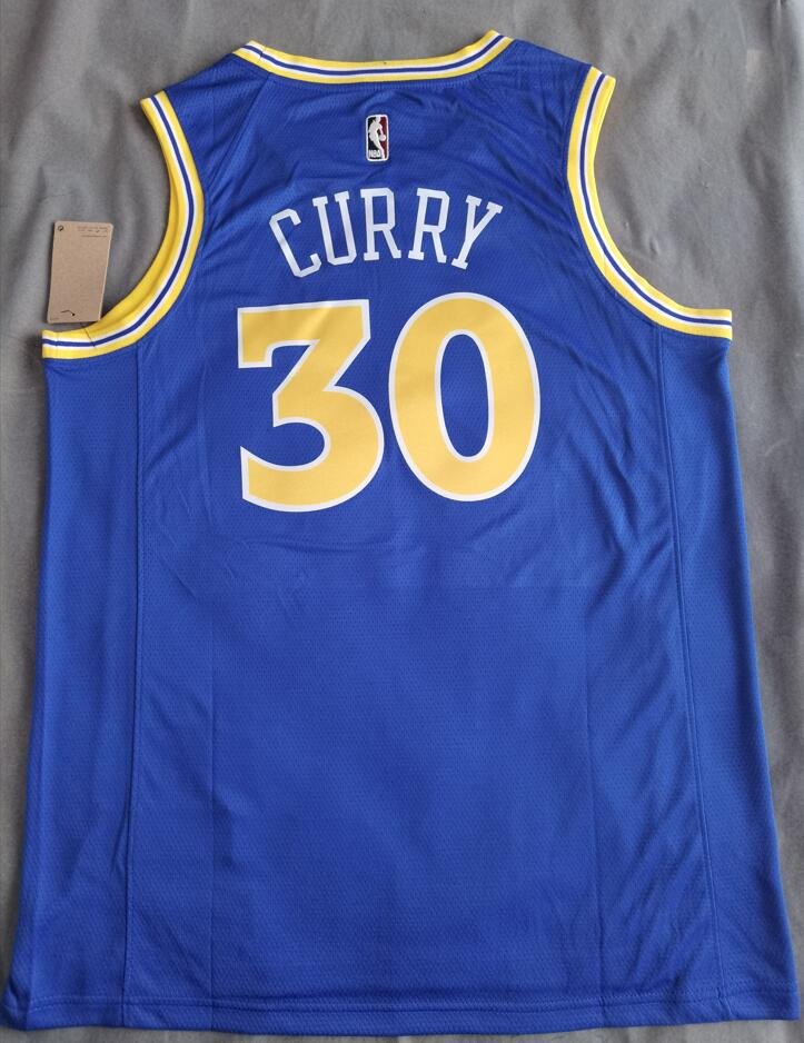 Golden State Warriors #30 Stephen Curry Throwback NBA Jersey Rush Blue S - 2XL