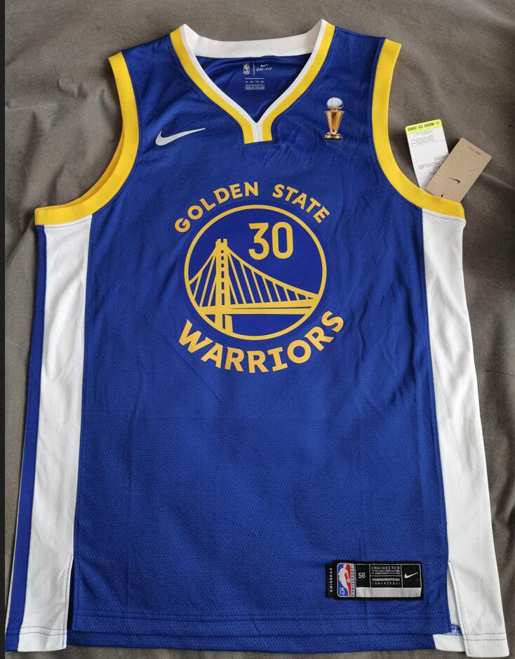Golden State Warriors #30 Stephen Curry 2022 NBA Finals Champions Logo S - 2XL