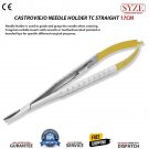 Dental Surgical Castroviejo Needle Holder TC Straight 17CM Micro Suture Tip CE