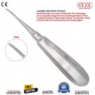 Dental Luxation Root Elevator Straight & Curved Blue Titanium Tip Tooth Extraction