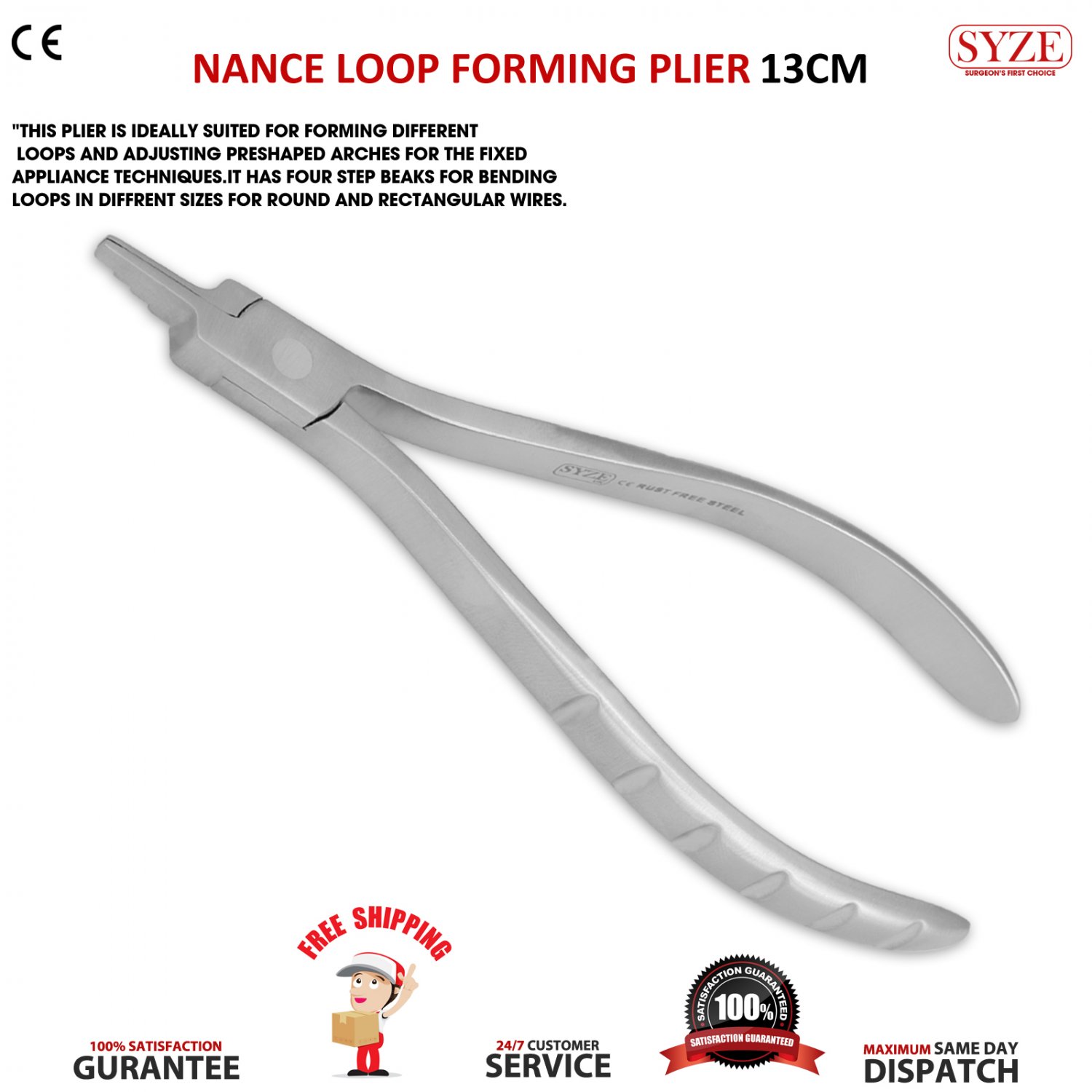 Orthodontic Nancy Pliers 4 Steps Loop Forming Wire Bending Plier