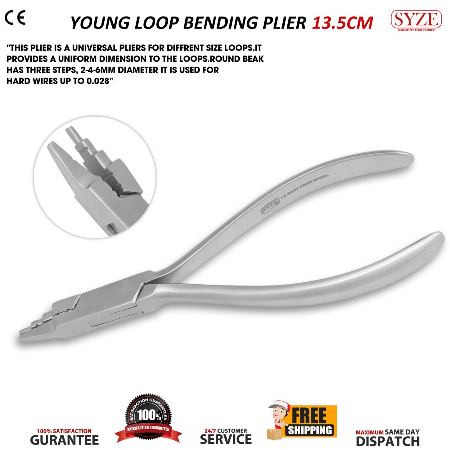 Orthodontic Nance Loop Forming Pliers For Precise Forming Loops Stainless Steel