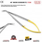 Micro Scissors Castroviejo TC Angled 45° 17cm Dental Tissues Surgery Tools SYZE