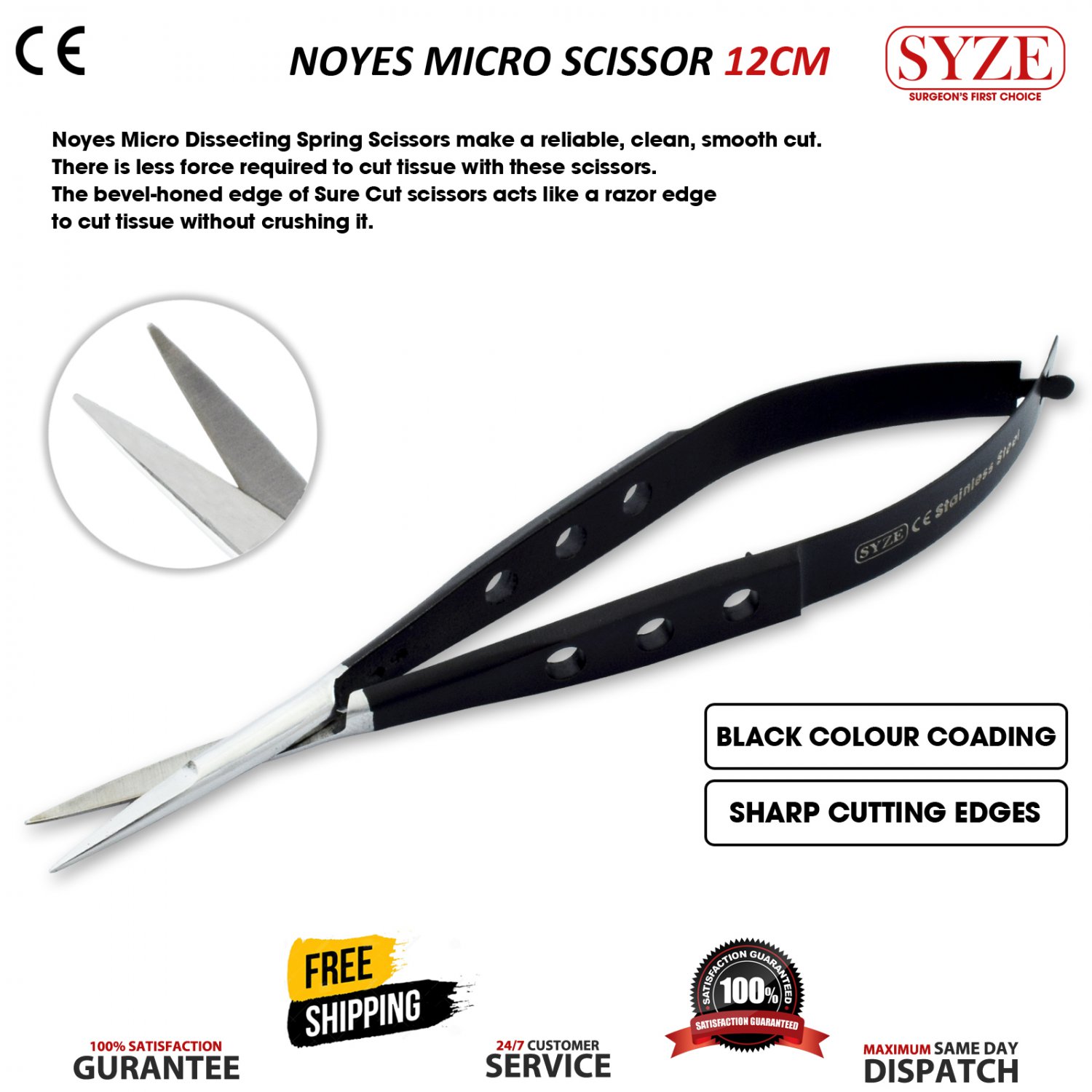 Range Of Micro Dissecting Spring Scissors Precision Surgical Neurosurgery Tools