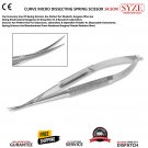 Dental Ophthalmic Micro Dissecting Curved Spring Scissors 14.5CM Stainless Steel