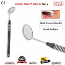 Dental Mirror Front Surface silver in black color No 5 Plastic Oral Diagnostic Tool Surgical Hygiene