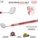 Dental Mirror Front Surface silver in Red color No 5 Plastic Oral Diagnostic Tool Surgical Hygiene