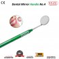 Dental Mirror No 5 Stainless Steel Plastic Oral Diagnostic Tool Surgical Hygiene Green Color