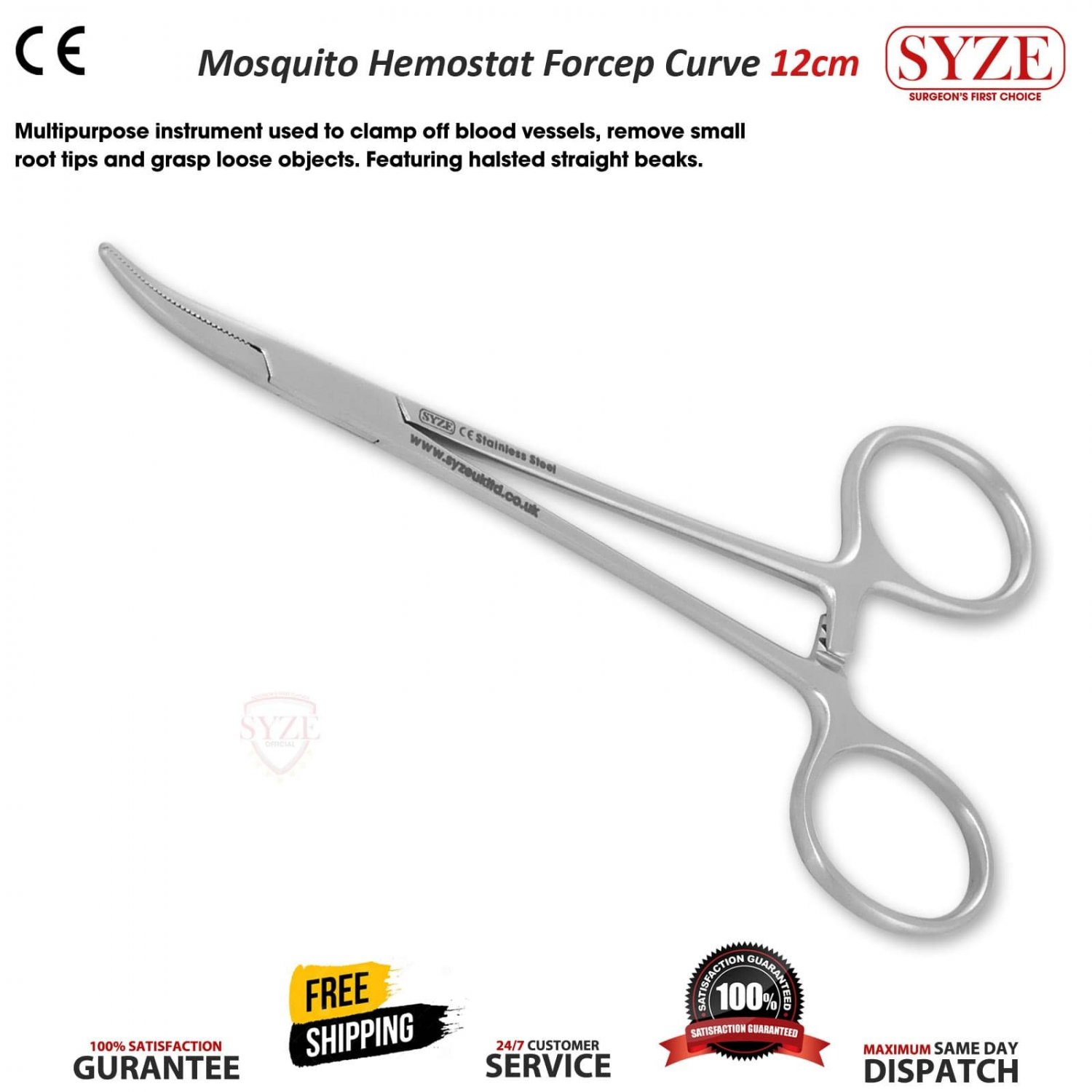 Mosquito Hemostat Forceps 4.75&acirc;�&sup3; Curved