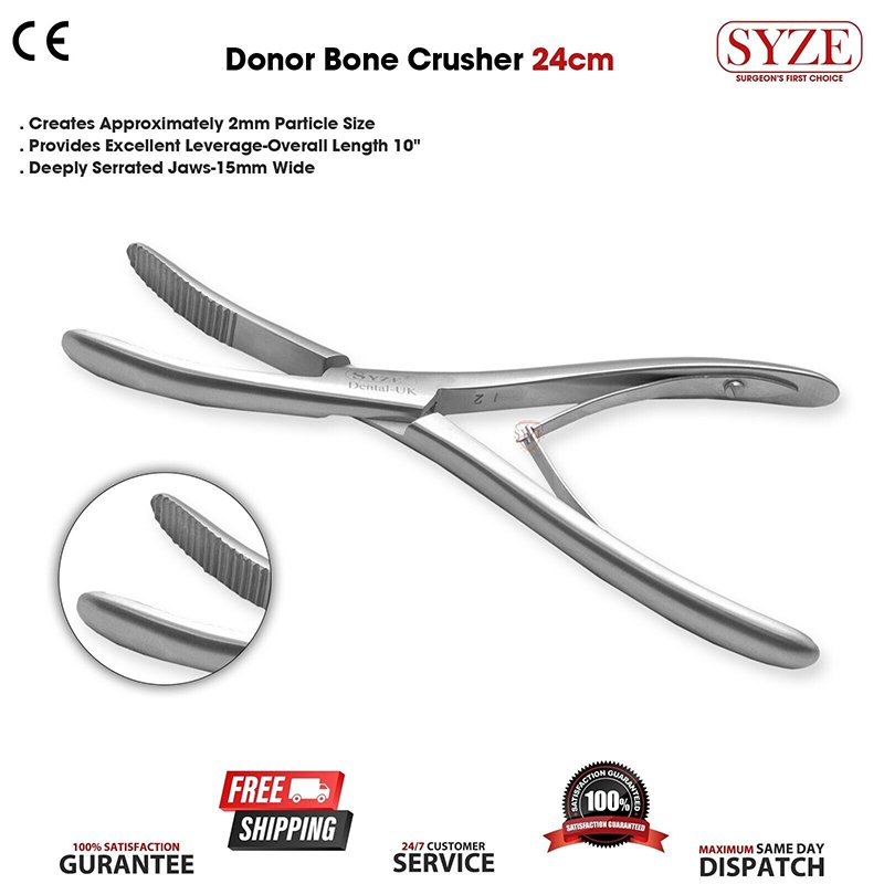 Dental Bone Crusher 24CM Mill Bone Morselizer Dental Implant Instruments CE UK