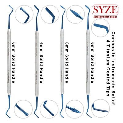 Dental Composite Placement Instruments Set Plastic Amalgam Filling Restorative Blue Coated CE