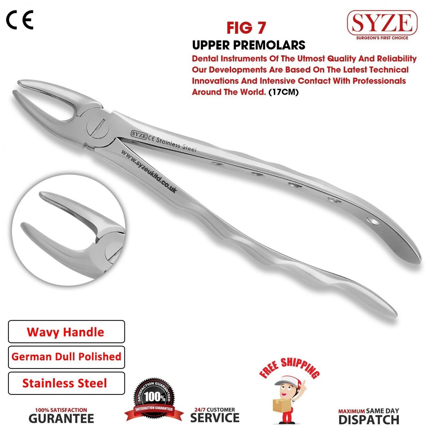 Tooth Extracting Forceps for Upper Premolars Fig 7 Dental Surgical Instruments