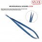 Castroviejo Straight Microsurgical Blue Titanium Coated Tissue Suture Scissors