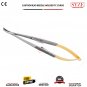 Dental Castroviejo Needle Holder Curved Suture with Gold Handles Surgical Instruments