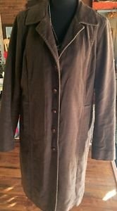 Women's Gap Long Winter Coat Size Large Suede Like Fabric