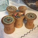 Vintage Wooden Thread Spools Lot Of 5