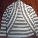 Ladies Size XL Discreet Tan White Striped Lightweight Sweater SHRUG